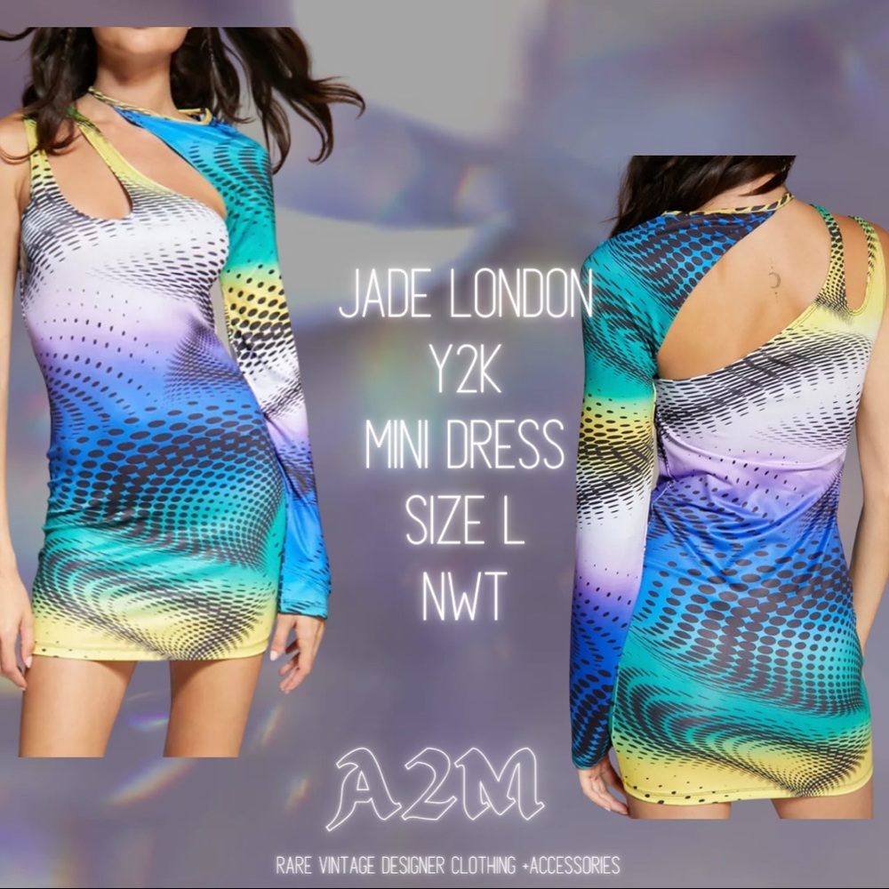 Jaded London⚫️🟣🟢🟡 Dot Mini Dress New With Tags Size 8